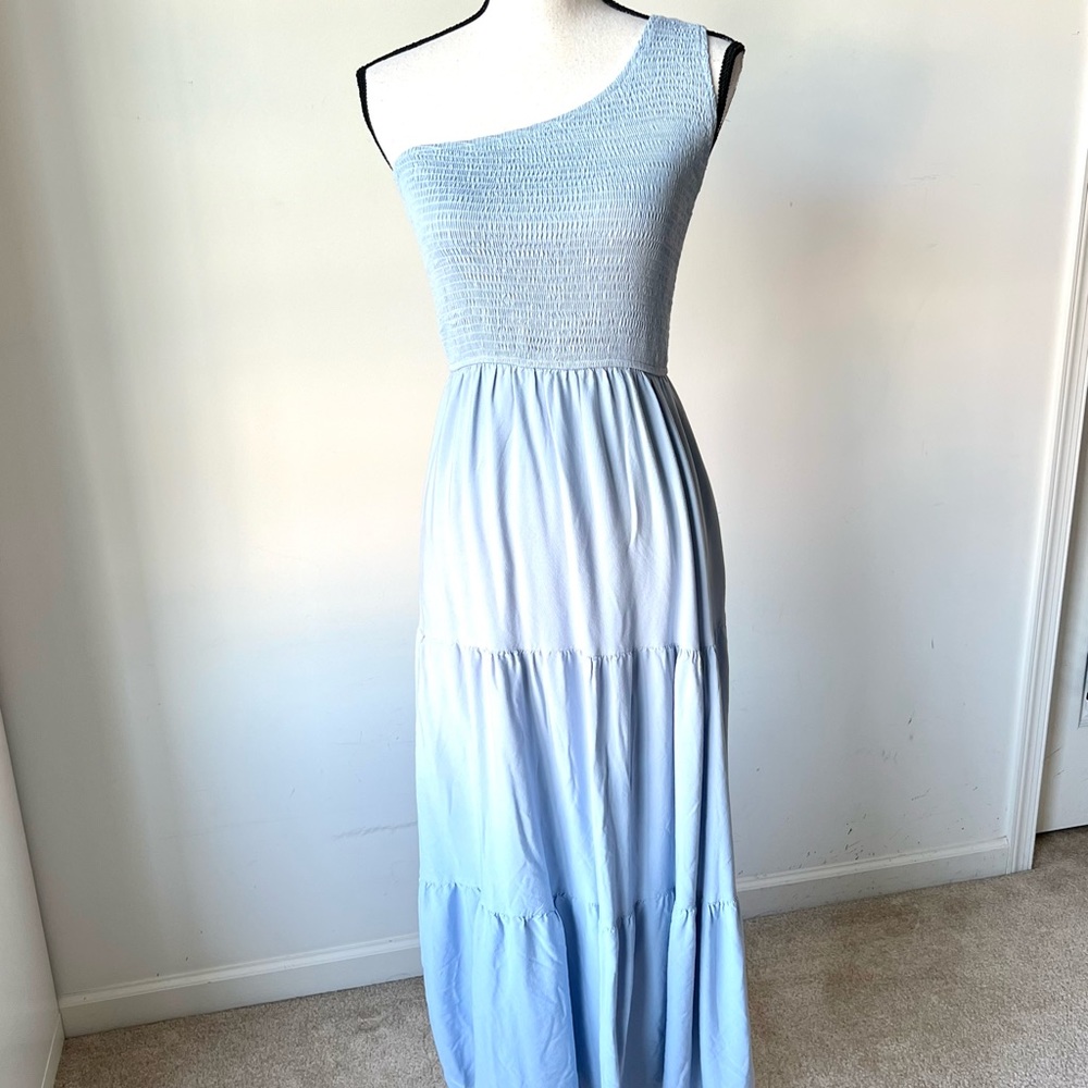 ZSCIA Smocked One Shoulder Tiered Midi Dress—SZ. Small